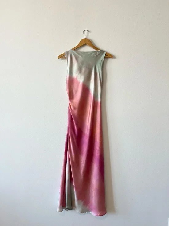 Zara Tie Dye Print Midi Dress – Blue & Pink, Size Small - Picture 2 of 6